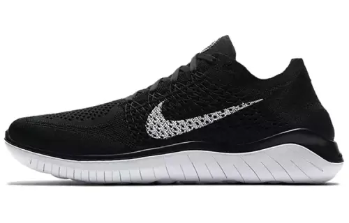 Nike Free Run Flyknit 2018 Free RN Flyknit 2018 low-top running shoes for men and women, black and white