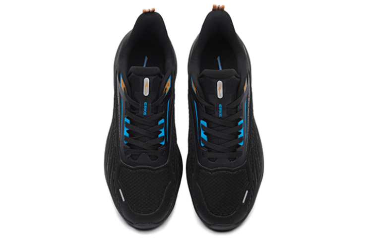 Erke Cushioning Slip Resistant Abrasion Resistant Rebound Low top Casual Running Shoes Men’s Black Blue