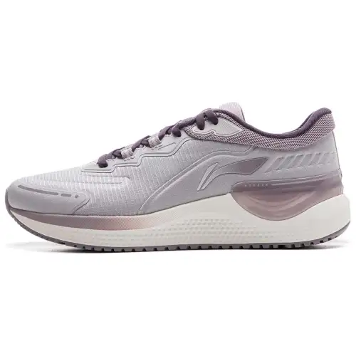 Li Ning Eazgo V2 Cushioning Abrasion Resistant Breathable Low top Running Shoes Women's Gray Purple