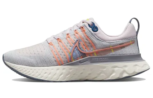 Nike React Infinity Run Flyknit 2 cushioning foam fabric shock-absorbing non-slip wear-resistant low-top training running shoes women's gray pink