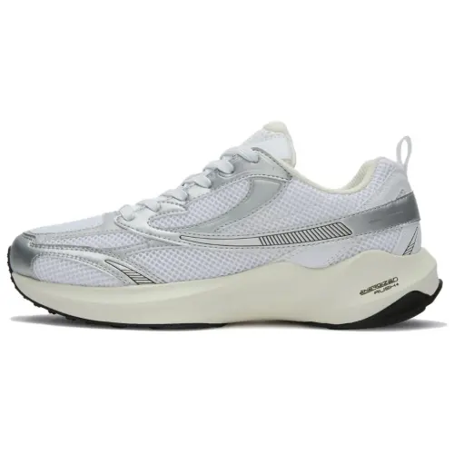 FILA Float E3 2.0 MS Mesh, Artificial Leather Abrasion Resistant Low top Running Shoes Unisex White Silver