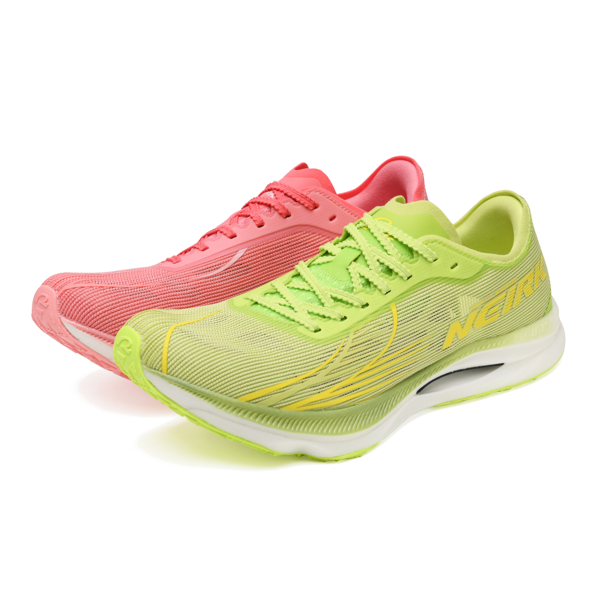 Neirk Low top Supercritical Foam Marathon Sprint Running Shoes Unisex Mismatched Peach Pink And Willow Green