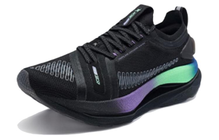 XTEP ACE Flow Running Shoes Cushioning, Wear Resistant Low top Running Shoes Men’s Black Mauve Neon Green