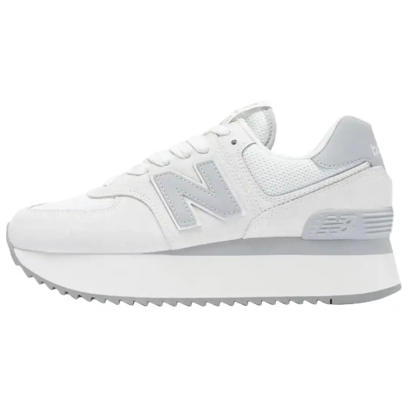 New Balance NB 574 Mesh Abrasion Resistant Low top Tooth Like Vintage Shark Casual Running Shoes Women's White