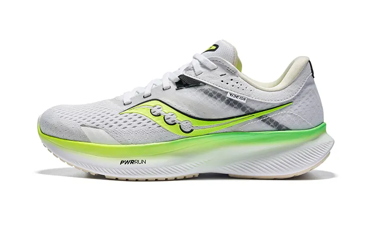 Saucony Ride 16 Slip Resistant Low top Training Running Shoes Women's White Green