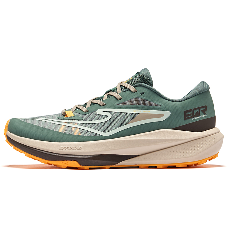 Erke Cushioning Slip Resistant Breathable Low top Running Shoes Men’s Pine Frost Green Dark Sandalwood