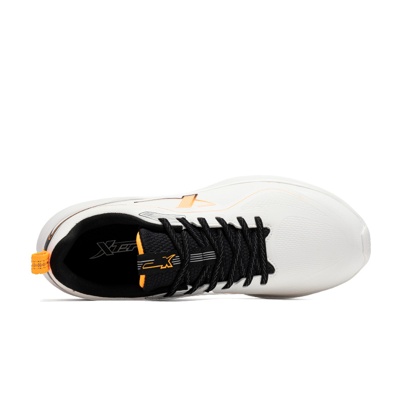 XTEP Cushioning Abrasion Resistant Waterproof Low top Running Shoes Men’s Sail White Highlighter Orange