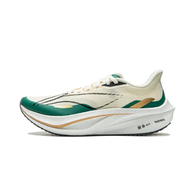 Li Ning Feidian 4 Challenger Running Shoes Women's Low Top Beige Green