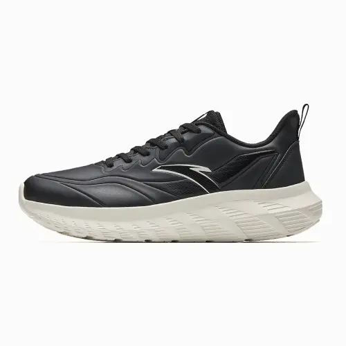 Anta Cushioning Lightweight Slip Resistant Low top Casual Running Shoes Men's Black White