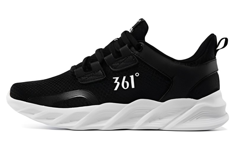 361° Minimalist Style Slip Resistant And Breathable Low top Running Shoes Women’s Black White