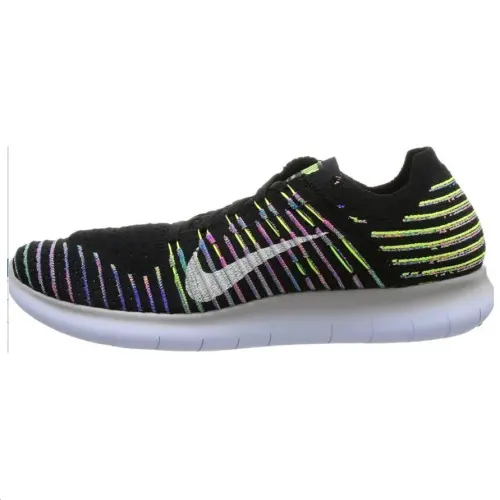 Nike Free Rn Flyknit Black/White Volt Blue Lagoon