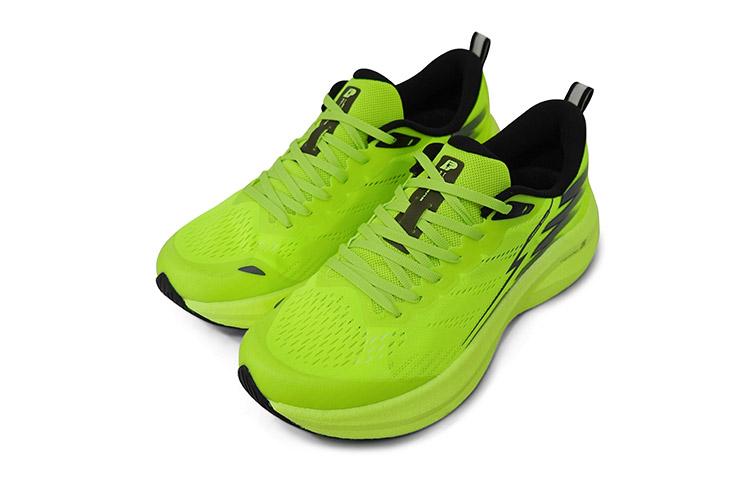 LPMX Fabric Cushioning Slip Resistant Breathable Lightweight Low top Carbon Plate Running Shoes Unisex Neon Green