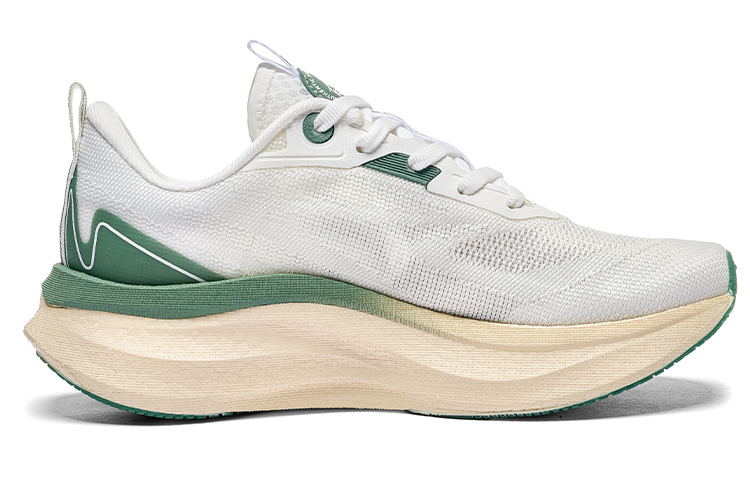 Kappa Cushioning Abrasion Resistant Lightweight Breathable Slip Resistant Low top Running Shoes Unisex White Green