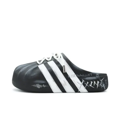 Adidas Originals AdiFOM Superstar Closed Toe Slippers Unisex Black White Gray
