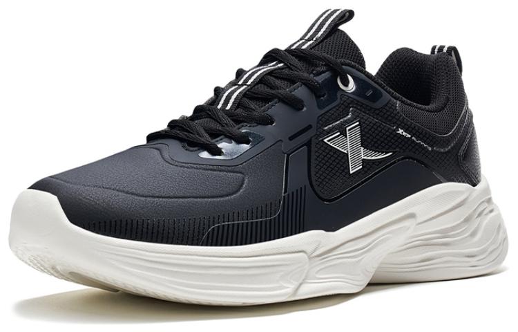 XTEP Comfortable Lightweight, Rebound, And Breathable Low top Running Shoes Men’s Black White