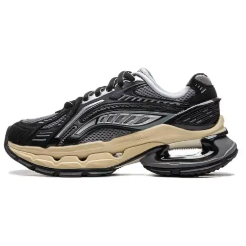 Li Ning Furious Rider BOW Comfortable And Breathable Cushioning, Wear Resistant Low top Casual Shoes Women's Black Gray