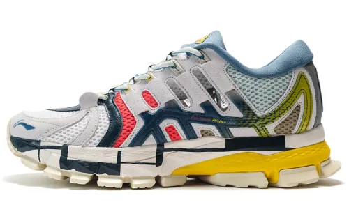 Li Ning Cushioning Slip Resistant Abrasion Resistant Low top Running Shoes Women's Gray White