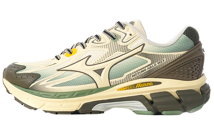 Кроссовки Mizuno Mizuno Halo Mix TPU (бежево-белые с синим, коричневым и желтым)