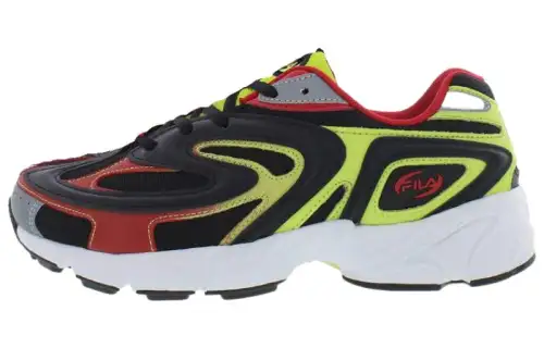FILA Abrasion Resistant Breathable Low top Running Shoes Men's Black Red