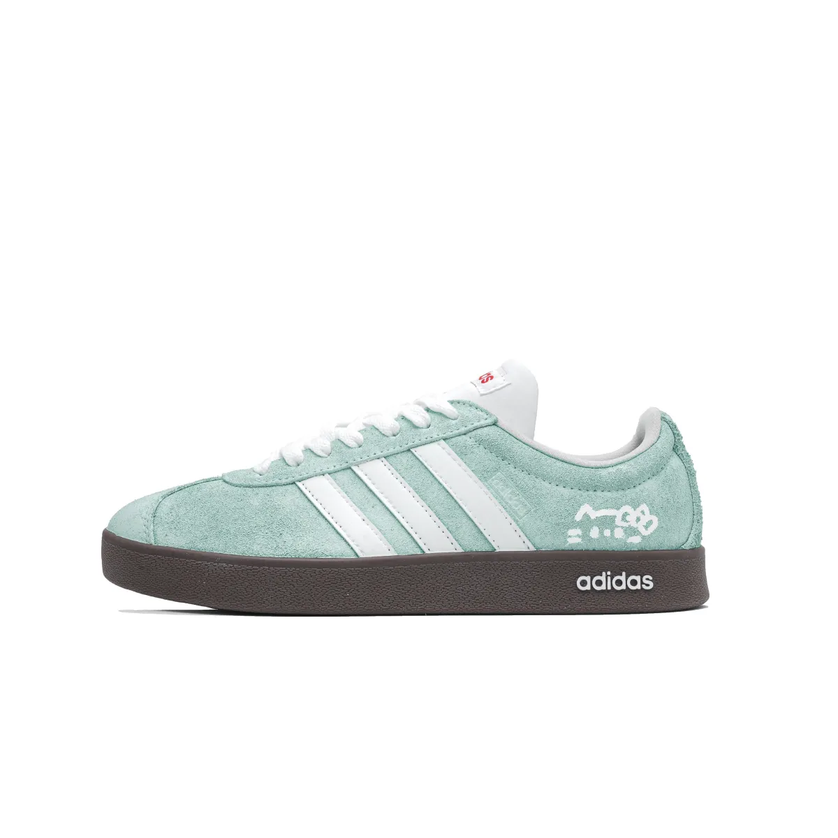 Adidas VL COURT 2.0 Lifestyle Green Cat Forest Language Low top Skateboard Shoes Unisex Green