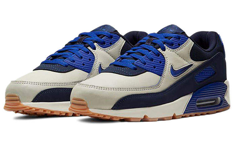 Мужские кроссовки Nike Air Max 90 PRM (бежево-синий) — фото 3