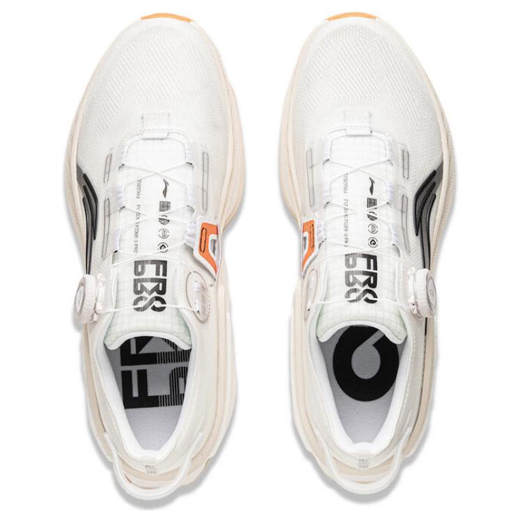Li Ning Cushioning Slip Resistant Abrasion Resistant Low top Running Shoes Men’s White Black Orange