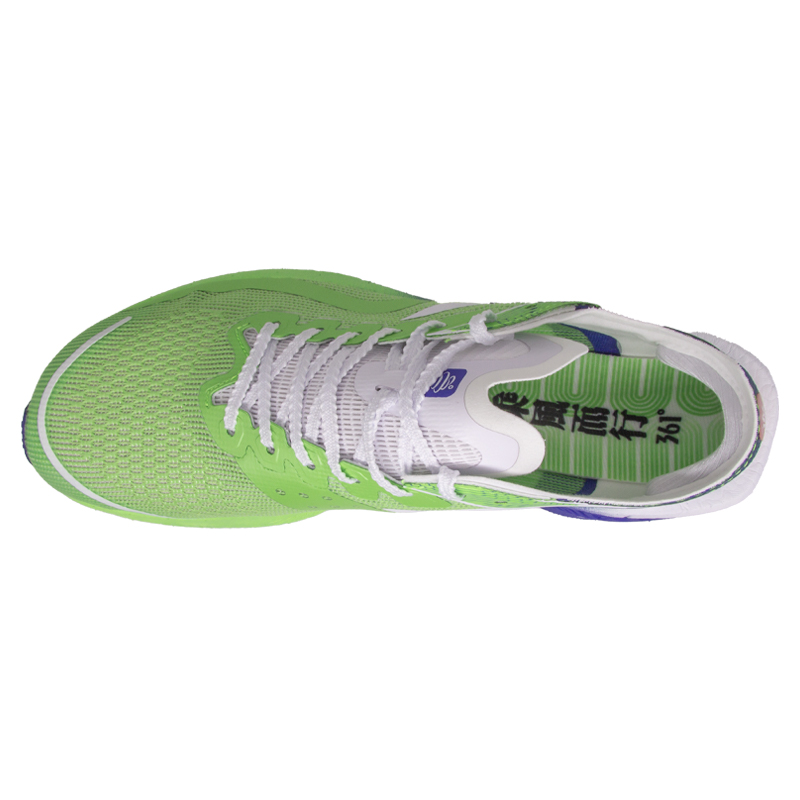 361° Flame 3 Fabric Low top Carbon Plate Marathon Racing Running Shoes Unisex Light Green Qingdao Colorway