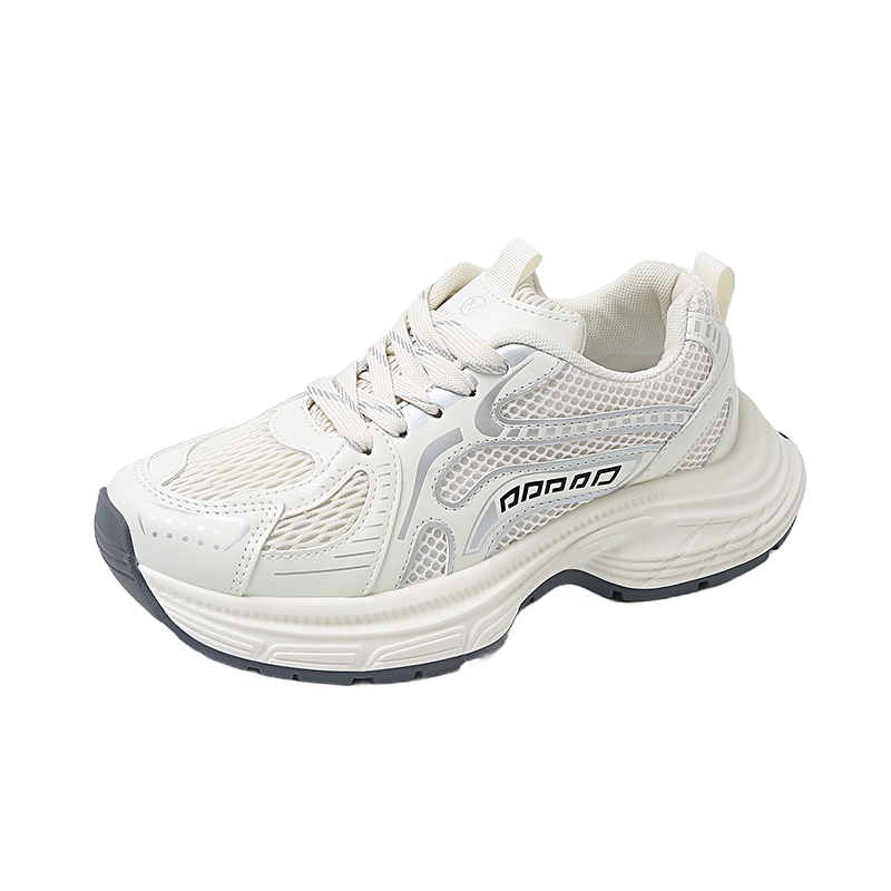 TONYBEAR Running Shoes Women’s Mid Top Beige/Dark Gray/Purple