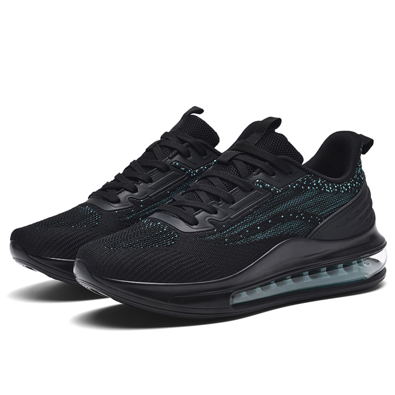 MEKY Cushioning Slip Resistant Abrasion Resistant Low top Running Shoes Men’s Black Turquoise
