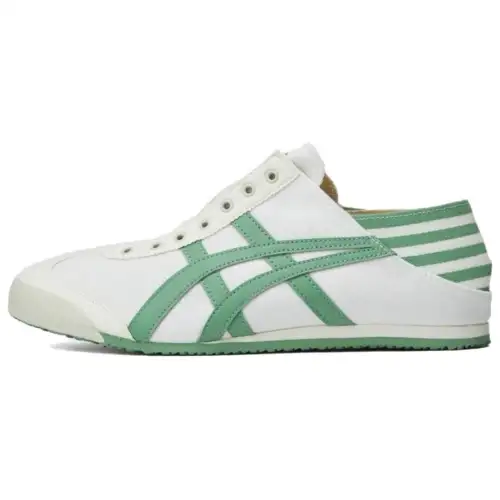 Onitsuka Tiger MEXICO 66 Slip Resistant Abrasion Resistant Low top Casual Shoes Unisex White Green