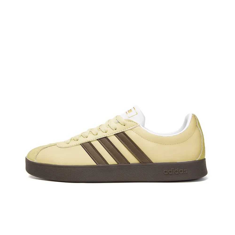 Adidas VL COURT 2.0 Yellowed Film Slip Resistant Slip Resistant Skateboard Shoes Unisex Yellow Brown