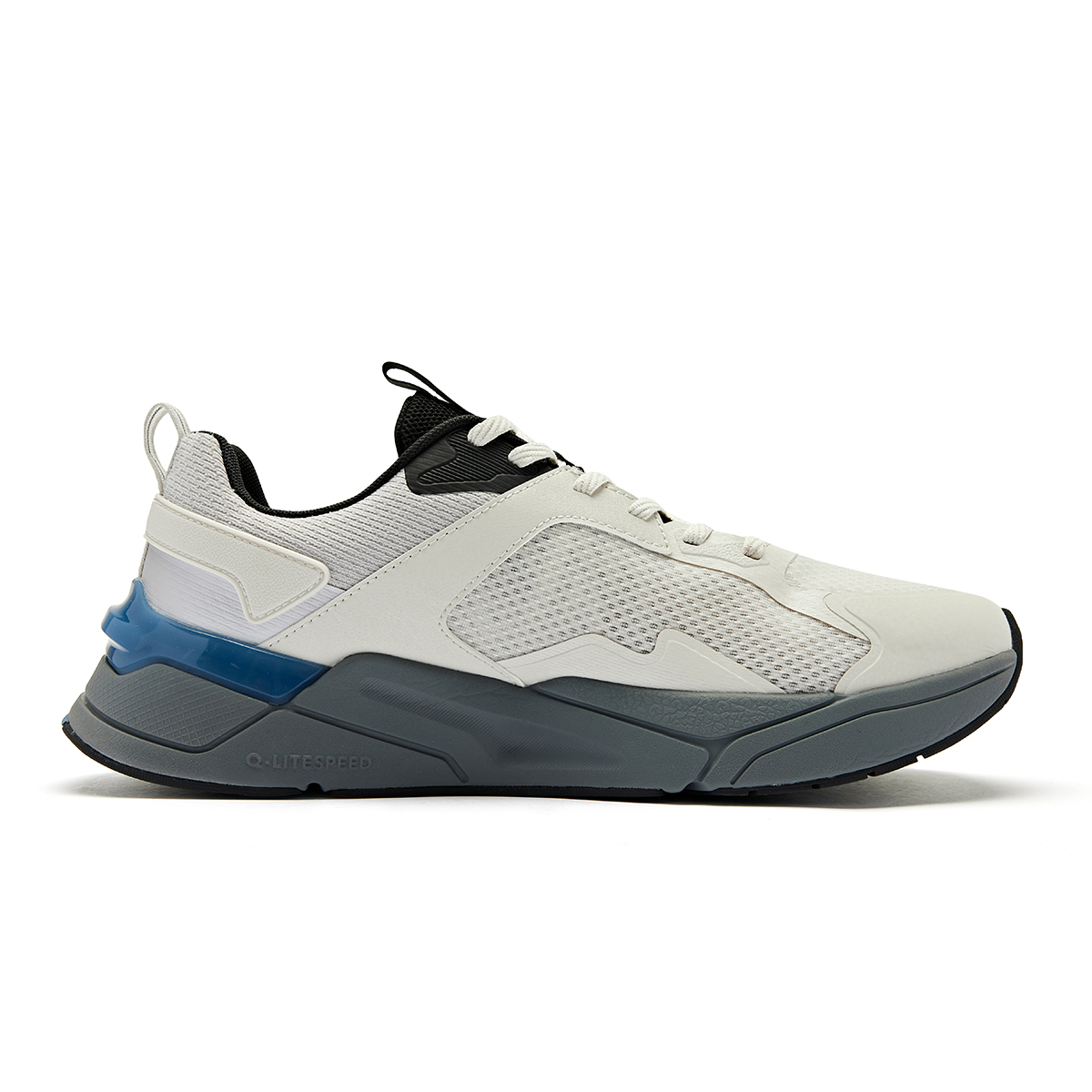 QIAODAN Comfortable Breathable And Slip Resistant Breathable And Slip Resistant Low top Running Shoes Men’s Gray