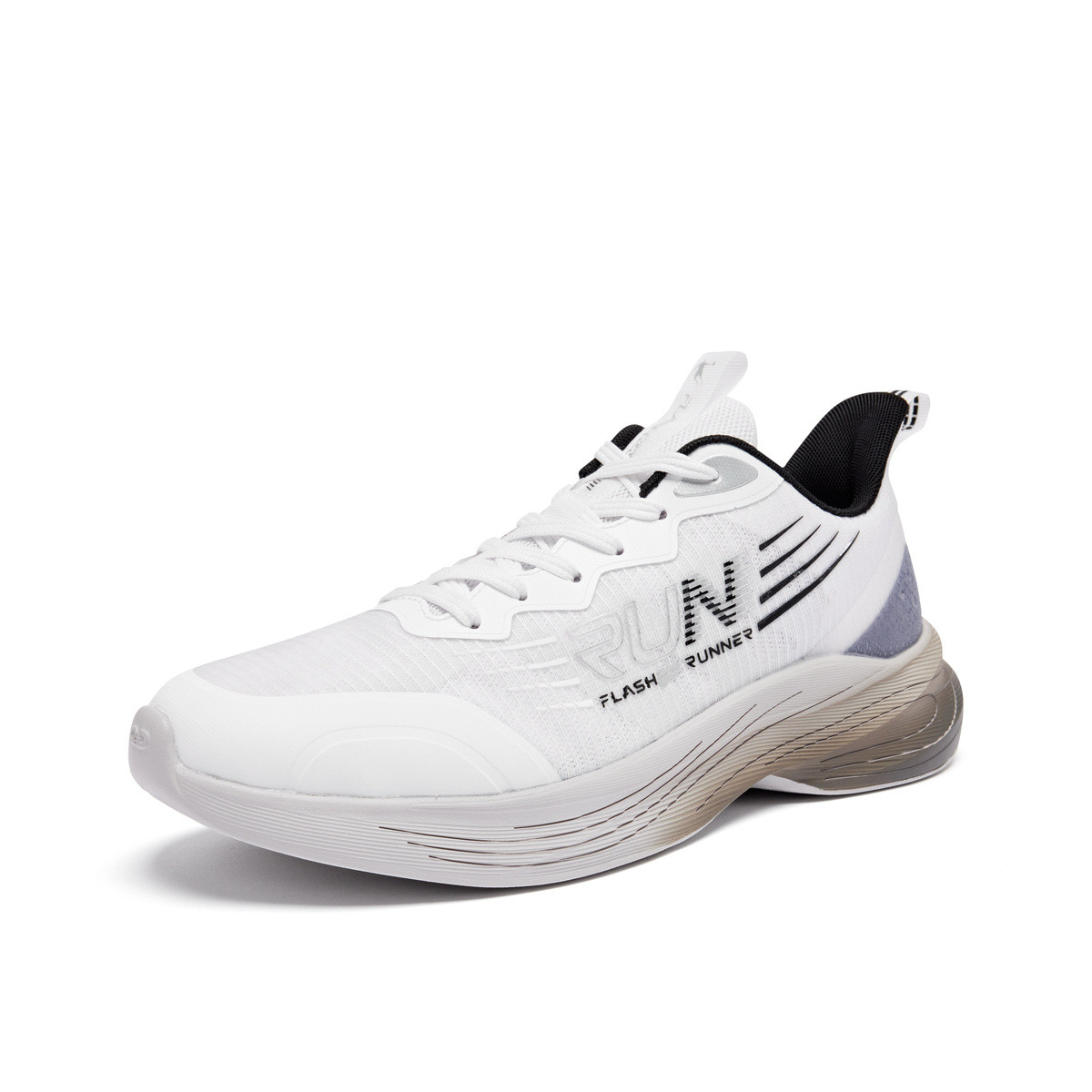 QIAODAN Abrasion Resistant Breathable Abrasion Resistant Breathable Low top Running Shoes Men’s White Silver