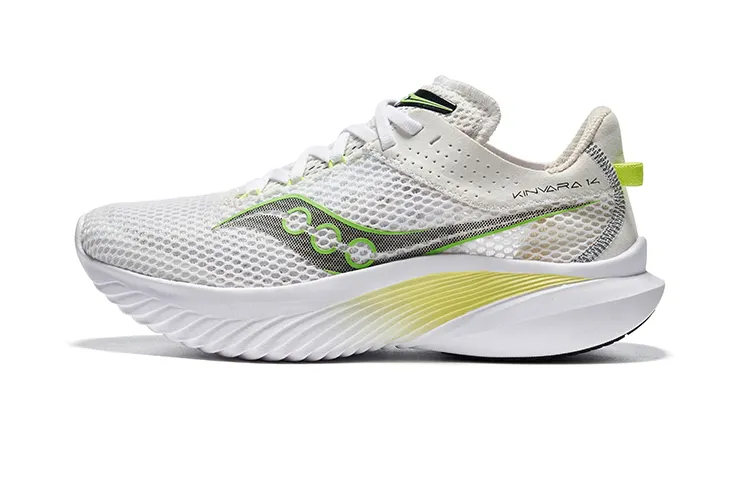Saucony Kinvara Elite 14 Slip Resistant Lightweight Non slip Lightweight Low top Running Shoes Women's White Green