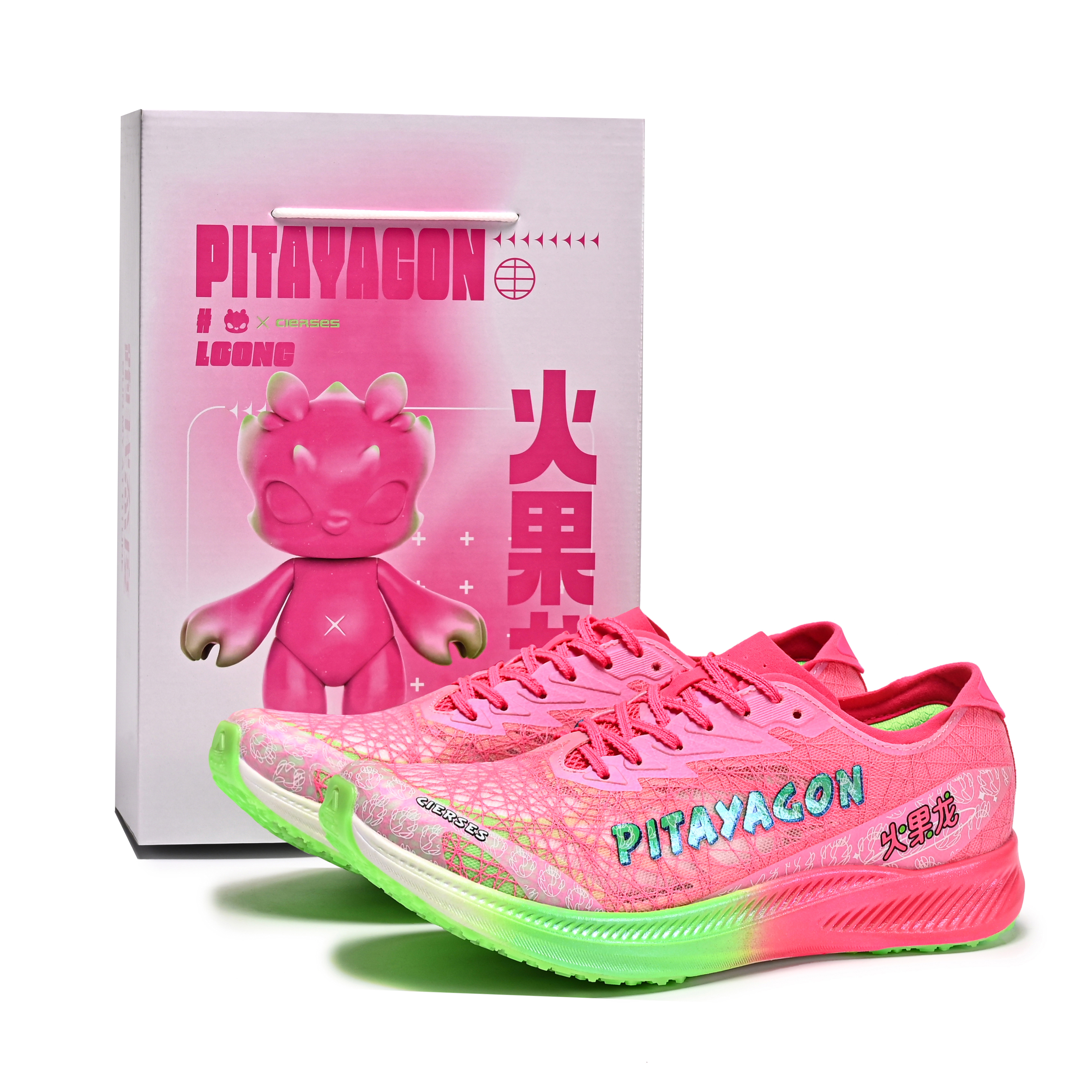 CIERSES x HUOGUOLONG Low top Running Shoes Unisex Dragon Fruit
