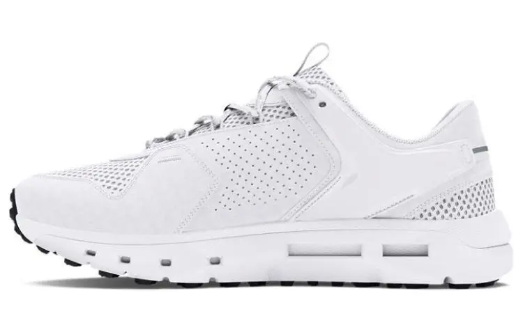 Under Armour Leather, Textile Cushioning, Wear Resistant Low top Casual Running Shoes Men's White