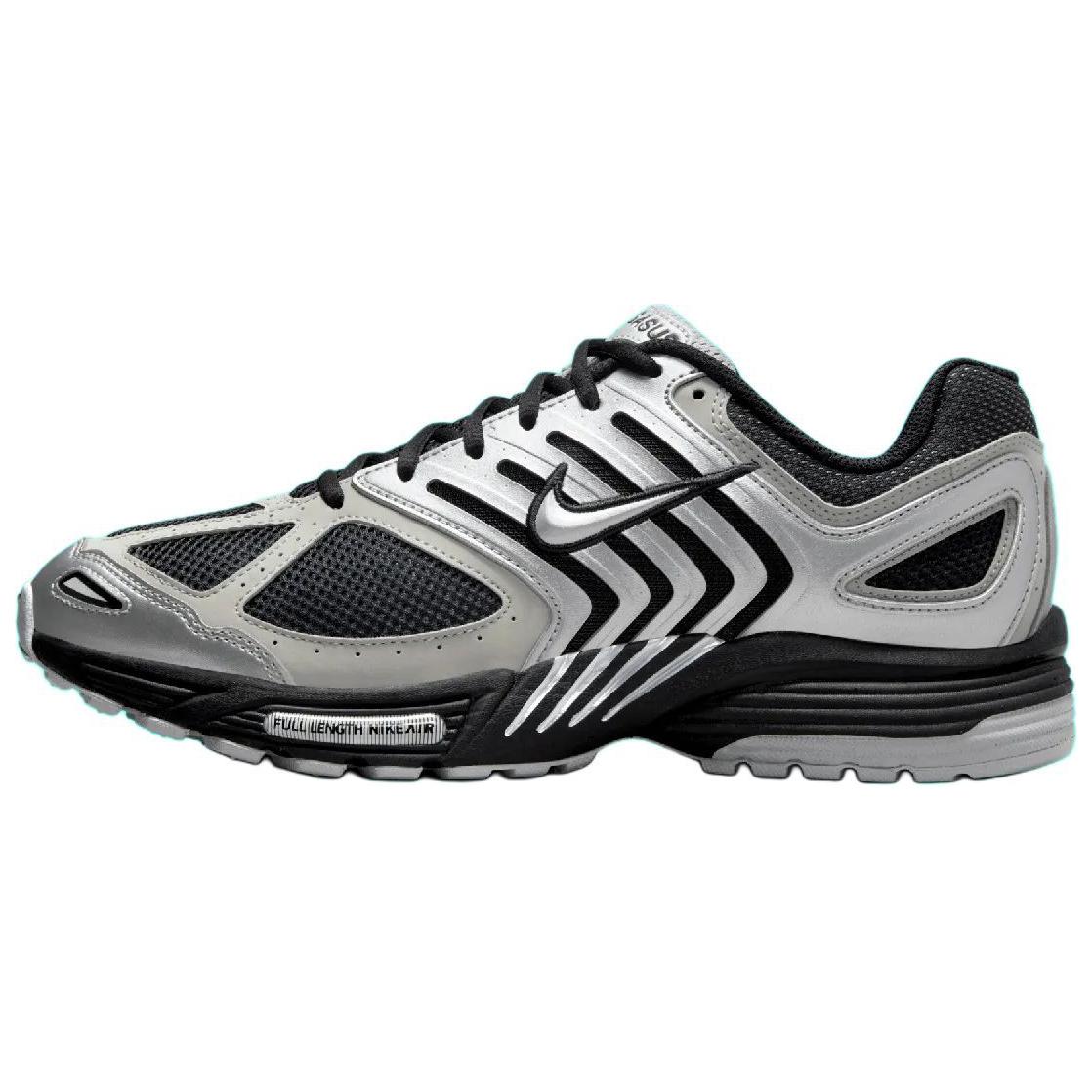 Nike Air Pegasus 2K5 Metallic Silver Comfortable, versatile, shock-absorbing, wear-resistant and breathable low-top running shoes, men's silver