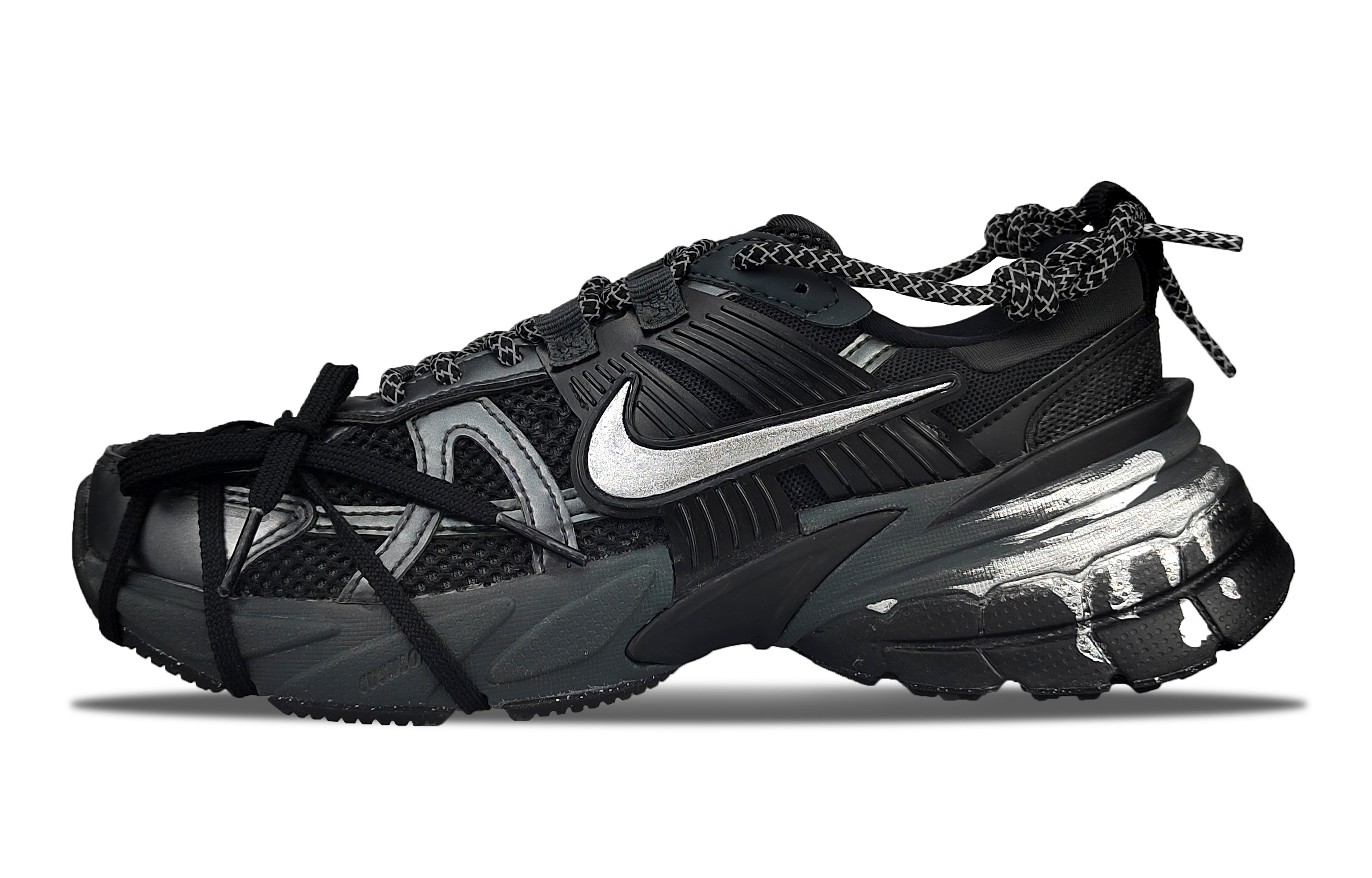 Nike V2K Run Low top Casual Running Shoes Women’s Silver Black