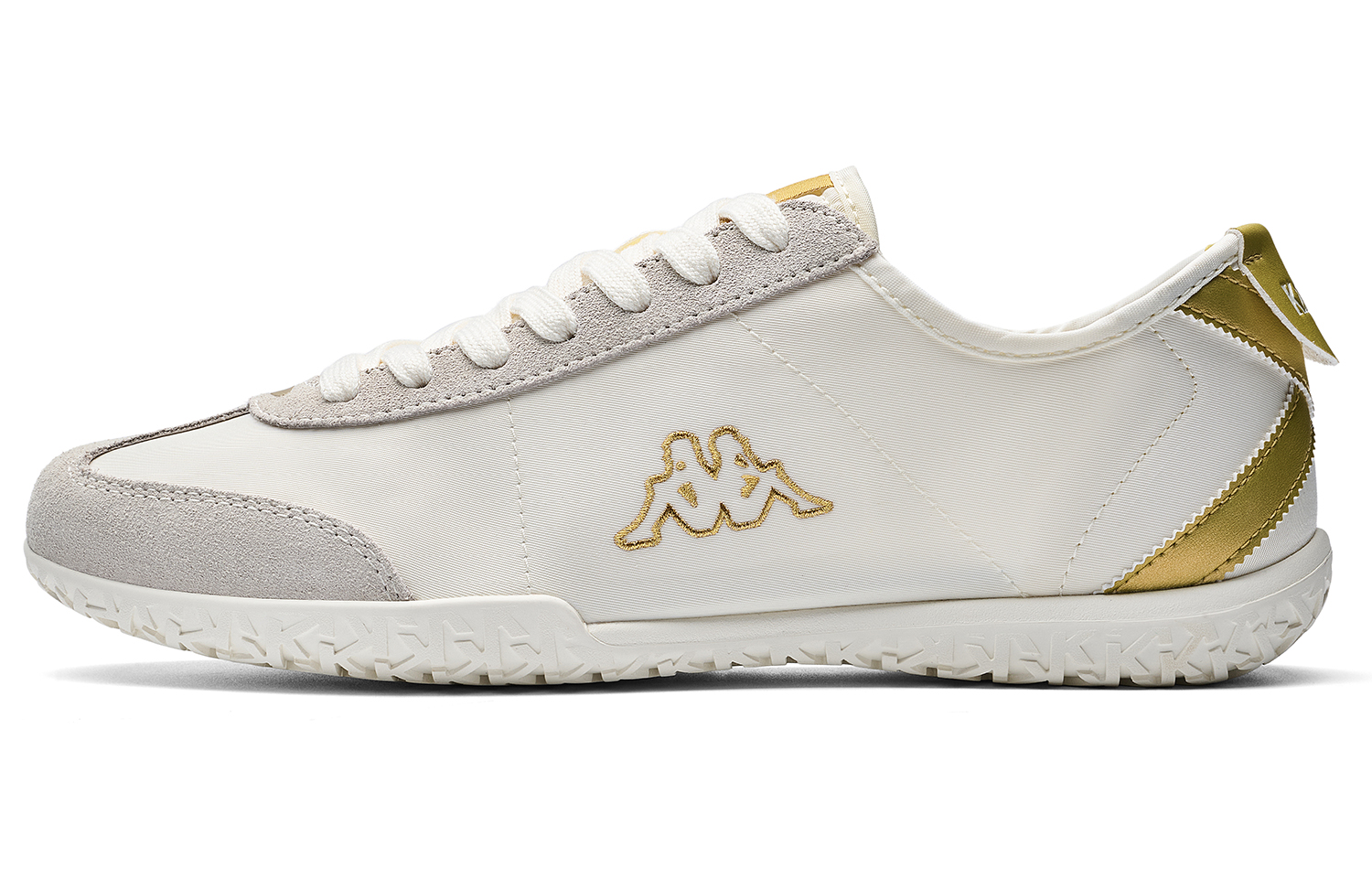 Kappa Slip Resistant Abrasion Resistant Slip Resistant Abrasion Resistant Low top Running Shoes Unisex White Gold