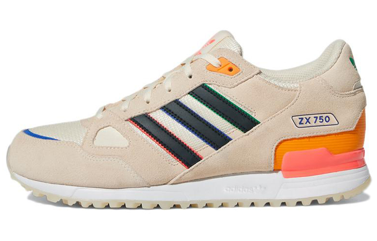 Adidas originals ZX 750 comfortable fabric non-slip wear-resistant low-top casual running shoes men and women same style dark beige