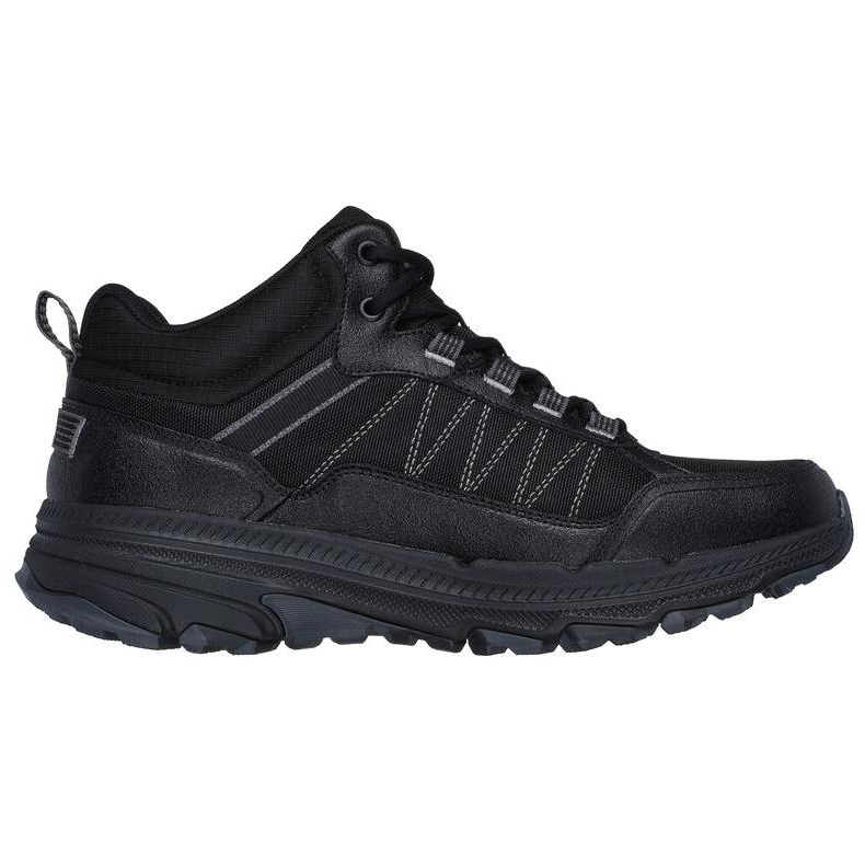 Skechers Go Run Trail Wear resistant And Waterproof Mid top Running Shoes Men’s Black Gray