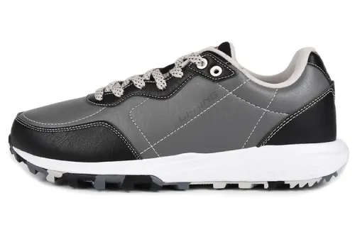 Li Ning Cushioning Slip Resistant Low top Running Shoes Men's Black Gray