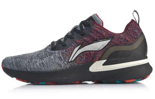 Li Ning Cushioning Slip Resistant Low top Running Shoes Unisex Stone Gray