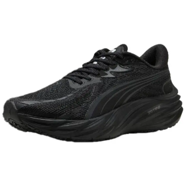 PUMA Velocity NITRO 4 Cushioning Abrasion Resistant Breathable Low top Running Shoes Men's Black