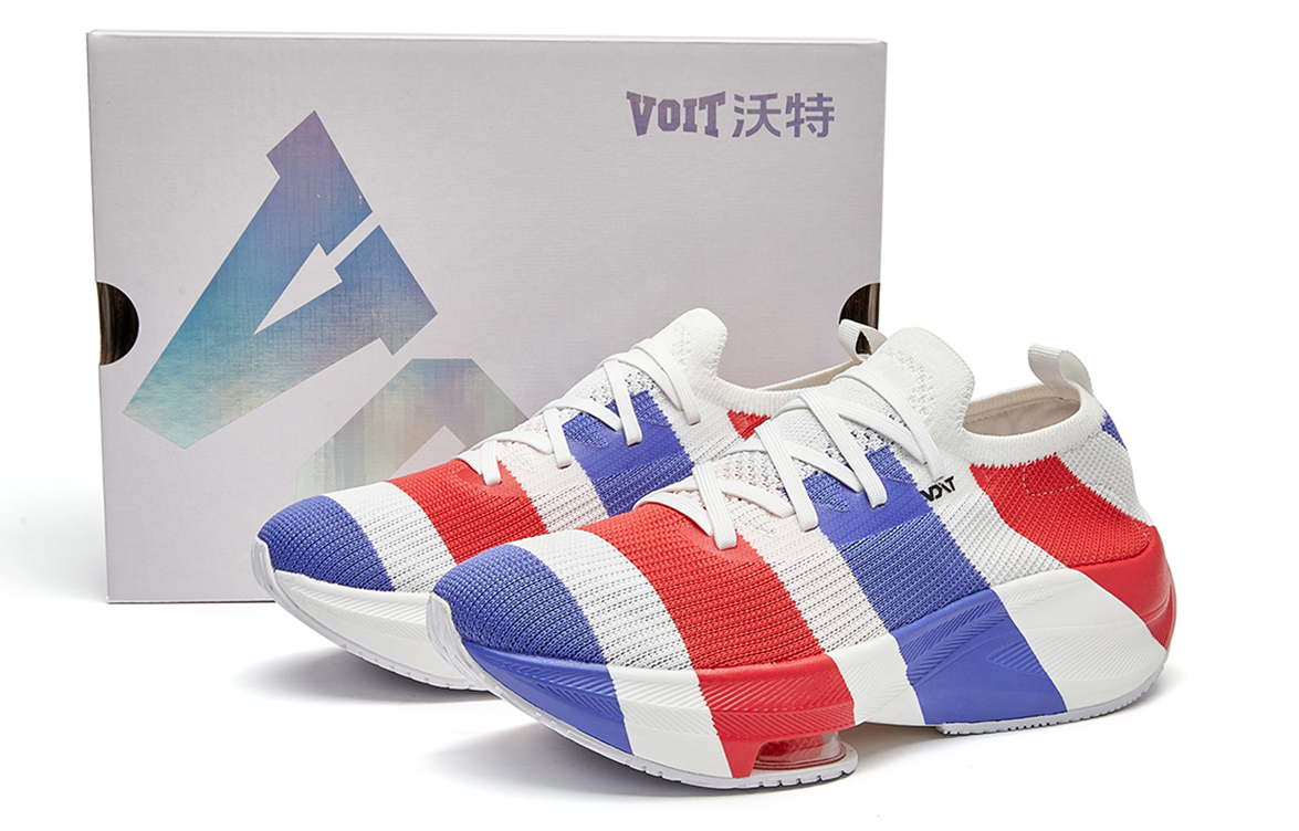 VOIT Running Shoes Unisex Low Top White/Blue/Red