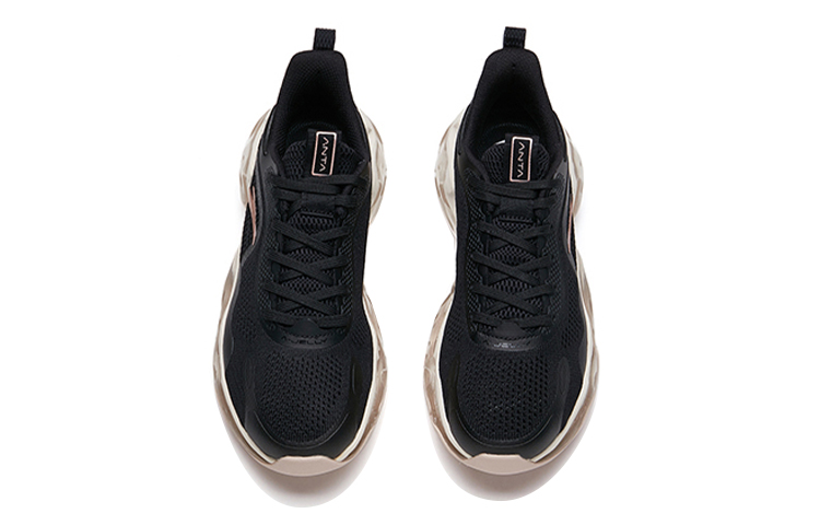 Anta Comfortable Cushioning Slip Resistant Low top Running Shoes Women’s Black Gold