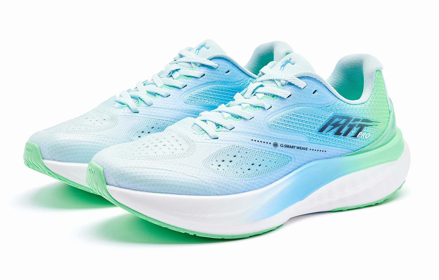 QIAODAN Wind Popular PRO Cushioning Slip Resistant Abrasion Resistant Low top Running Shoes Men’s Blue Green
