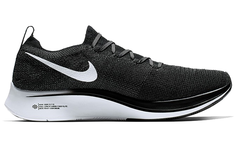 Мужские кроссовки Nike Zoom Fly 1 Flyknit (черно-серо-белые) — Чёрный / серый / белый — фото 2