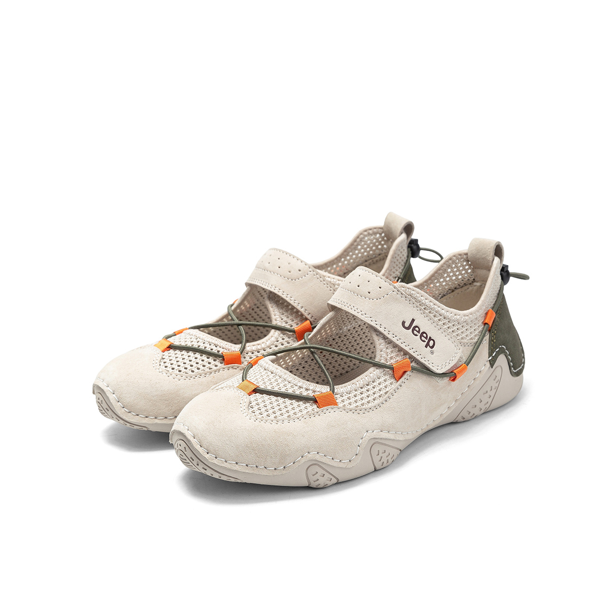 Jeep Mesh Abrasion Resistant Slip Resistant Casual Running Shoes Women’s Gray Green