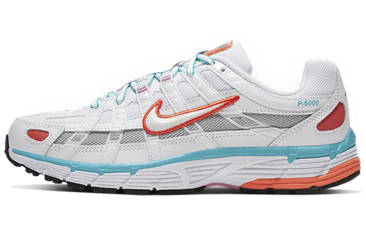Nike P-6000 comfortable fabric non-slip wear-resistant lightweight low-top casual running shoes women's orange white